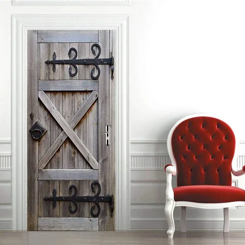 Vista 75 de Adhesivos 3D para puerta, murales para despegar y pegar, puerta de madera, papel tapiz autoadhesivo, extraíble, PVC, impermeable, póster para Puerta