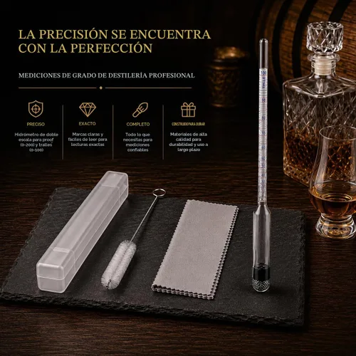 Vista 5 de Kit de Hidrómetro para Alcohol, Hidrómetro de Alcohol 0-200 Prueba y Tralle con Frasco de Prueba de Hidrómetro, Probador de Prueba de Alcohol