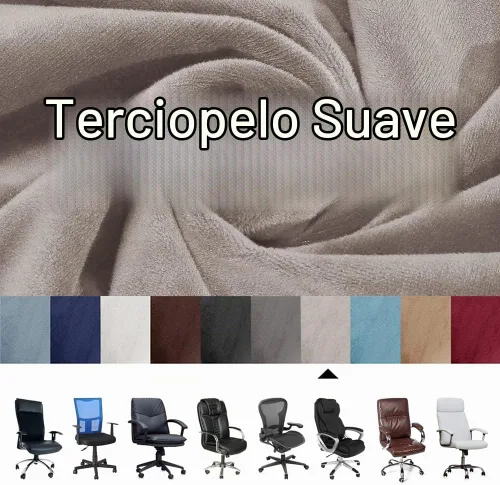 Vista 3 de ITFRO Funda para silla de oficina de 3 piezas con fundas para reposabrazos, funda de terciopelo para silla de escritorio de computadora con Gris