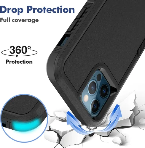 Vista 3 de MDCN Funda para iPhone 12 / iPhone 12 PRO: funda protectora de doble capa resistente para teléfono celular, a prueba de golpes, resistente