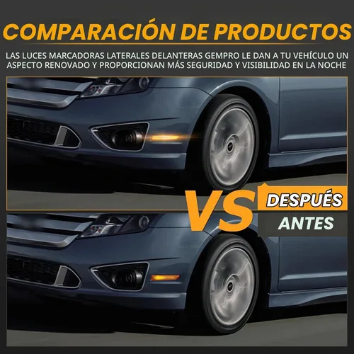 Vista 2 de Gempro - Luces LED para parachoques delantero lateral para Ford Fusion 2010-2012, lámparas de señal de estacionamiento, accesorios Ford Fusion, luz