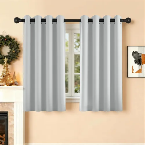 Vista 105 de Cortinas de oscurecimiento de habitación de 45 pulgadas de largo para dormitorio y sala de estar, cortinas térmicas aislantes con ojales