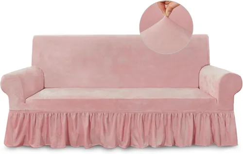 Vista 66 de NICEEC Funda para sofá biplaza, súper suave, 1 pieza, color rojo vino, elástica, universal, de elastano, para sala de estar, fácil ajuste, lavable