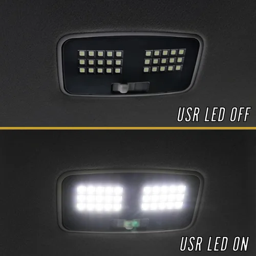 Vista 6 de USR UNIQUE STYLE RACING Panel completo de luz LED interior de cúpula central (30 LEDs) + 2 luces delanteras de mapa