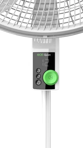 Vista 9 de Lasko EcoQuiet - Ventilador de pedestal oscilante con motor silencioso de corriente continua, 12 velocidades, temporizador de 8 horas, altura
