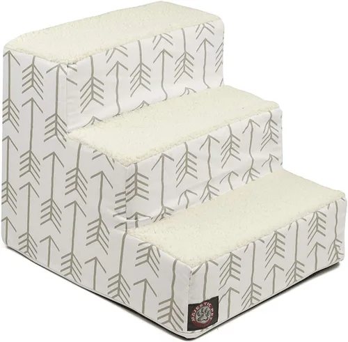 Vista 123 de Majestic Pet - Escaleras portátiles para mascotas suave escalón de espuma de sherpa escalones para perros y gatos rampa para cachorros