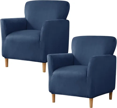 Vista 32 de HAOYONG - Funda elástica de terciopelo para silla de banquete, fundas para sillas de 1 pieza, fundas para sillones de sofá, funda suave para sillón