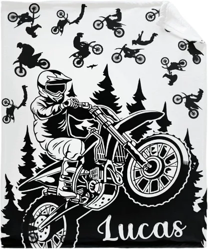 Vista 30 de Manta de forro polar suave para regalo de motocicletas de motocross, manta acogedora de franela, aire acondicionado, 50x40 pulgadas para niños