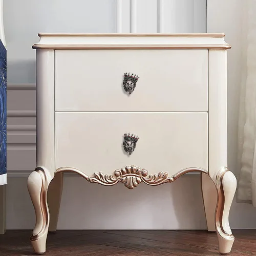 Vista 5 de Glorovazas - Pomo de gabinete de león – Mango de animal retro, 6 piezas de decoración de corona para tocador