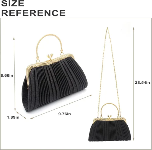 Vista 7 de Bolso de mano para mujer, bolso de noche brillante para fiesta, baile, boda, formal