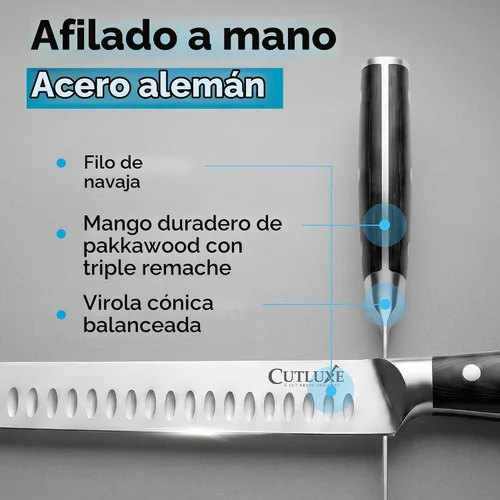 Vista 5 de Cutluxe Juego de cuchillos de trinchar para barbacoa y pechuga, rebanar de 12 pulgadas y cuchillo de deshuesar de 6 pulgadas