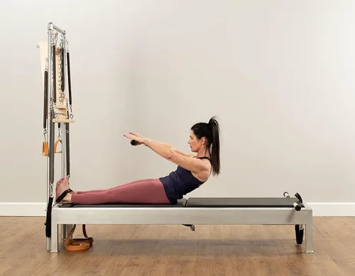 Vista 6 de Contrology - Reformador de pilates con torre, equipo de pilates para gimnasio o estudio en casa, 86 pulgadas