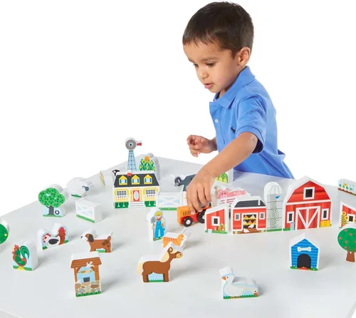 Vista 3 de Melissa & Doug Juego de granja y tractor de madera (33 piezas)