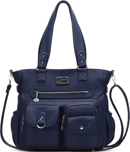 Vista 16 de KL928 Bolsos grandes para mujer, bolso de hombro, bolso de mano, elegantes bolsos Hobo de cuero vegano para señoras, A-Negro-4 01-gris carbón