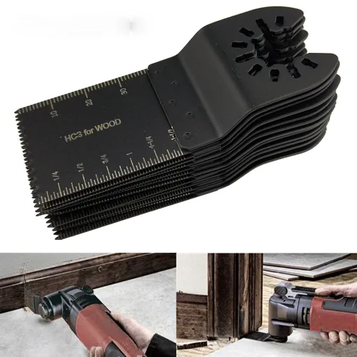 Vista 4 de Juego de hojas de sierra oscilantes de madera mixta para Fein Multimaster, cable Porter Rockwell, Black & Decker, Bosch Craftsman, Ridgid Ryobi