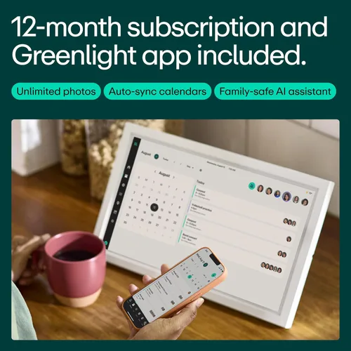 Vista 5 de Greenlight Family Hub 15.6" Digital Calendar with 12M Subscription