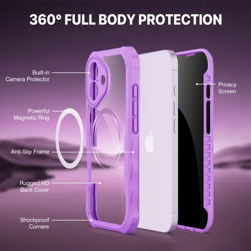 Vista 154 de CENHUFO Funda de privacidad para iPhone 11 Pro, funda de cuerpo completo con protector de pantalla de privacidad de vidrio templado 9H integrado