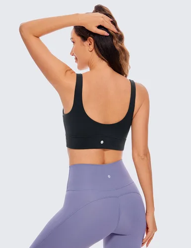 Vista 2 de CRZ YOGA Butterluxe - Brasier deportivo con espalda en U para mujer, cuello redondo, acolchado, de bajo impacto, para entrenamiento, yoga
