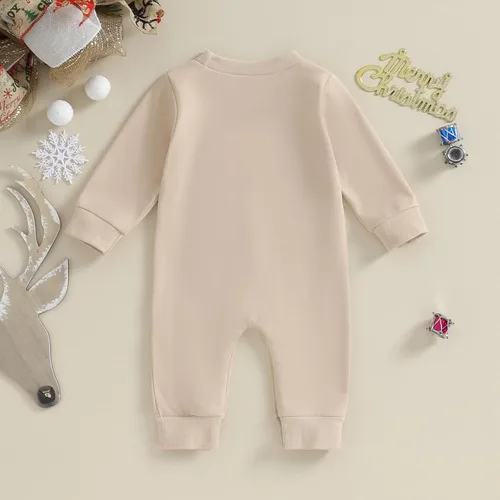 Vista 27 de FYBITBO Ropa de bebé niño niña Santa manga larga mono mameluco recién nacido primera Navidad traje de una pieza