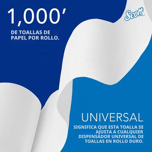 Vista 10 de Scott Professional Essential Toallas de Papel de Rollo Duro Universales de Alta Capacidad, a Granel (01005), Enrollado Duro Núcleo de 1.5