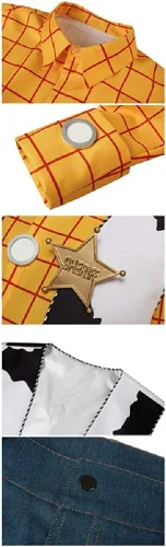 Vista 4 de LILLIWEEN Cowboy Costume Sheriff Halloween Cosplay Uniform Fancy Dress for Adults