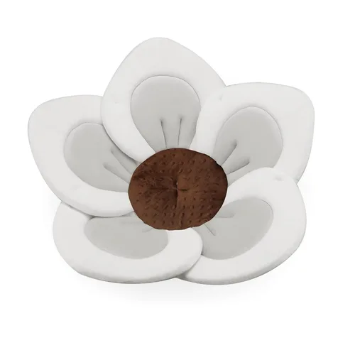 Vista 5 de PandaEar Almohadilla de baño para bebé recién nacido Flor suave 5 pétalos para fregadero, bañera, regalo esencial de ducha (gris)