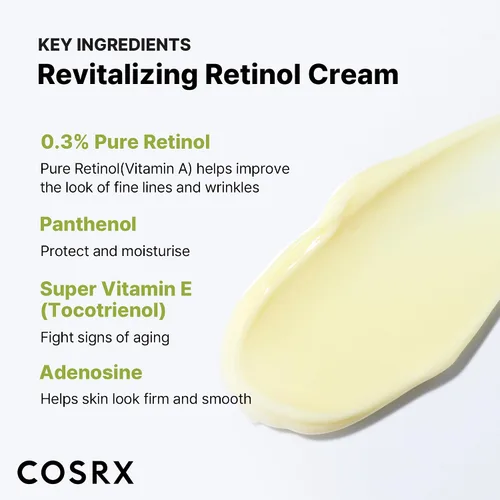 Vista 5 de COSRX Crema de retinol al 0.3%, 0.67 onzas, crema antienvejecimiento para ojos y cuello con tratamiento retinoide para reafirmar la piel, reducir