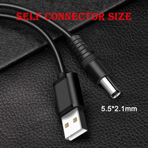 Vista 2 de MEROM Cable de alimentación universal de 5 V CC, cable de carga USB a CC de 5,5x2,1 mm con 8 puntas de conector