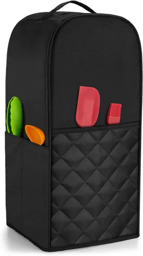 Vista 2 de Luxja Cubierta de licuadora compatible con Vitamix 64 oz. Licuadora de bajo perfil, negra (acolchada)