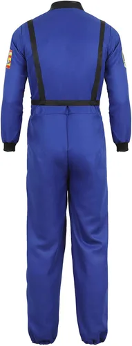 Vista 3 de Disfraz de astronauta para hombre, traje de hombre espacial, traje de piloto, traje de prisionero, disfraz de Halloween para adultos