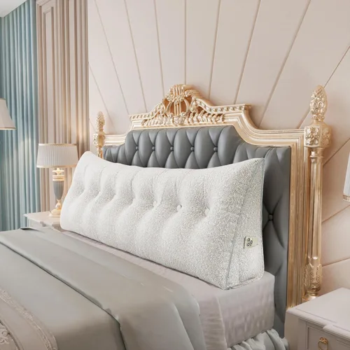 Vista 83 de Almohada de cabecera gruesa totalmente rellena tamaño Queen, cabecera acolchada suave y firme, soporte grande, triangular, almohada de cuña