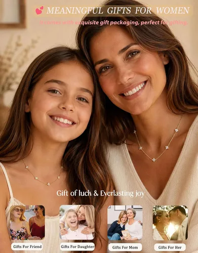 Vista 8 de Delicados collares de oro con trébol para mujer, a la moda, no se deslustra Colver 3