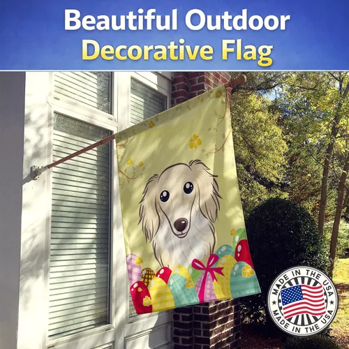 Vista 231 de Caroline's Treasures BB1923GF Bandera decorativa para jardín con diseño de Border Collie, para caza de huevos de Pascua, para jardín, jardín, patio