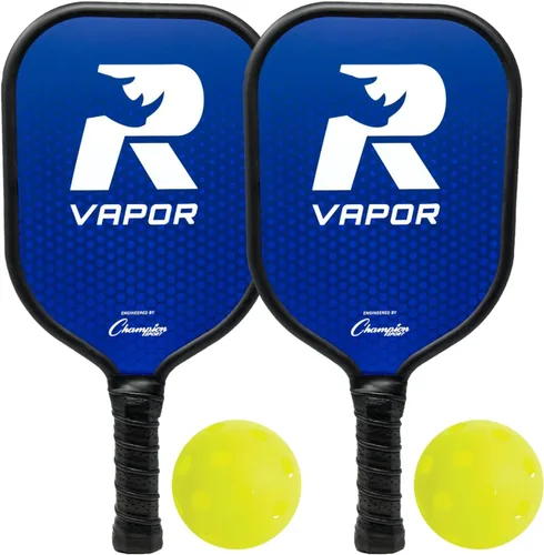 Vista 10 de Champion Sports - Palas de pickleball de rinoceronte: palas de pickleball para interiores o exteriores en madera, aluminio, fibra de vidrio, Borde
