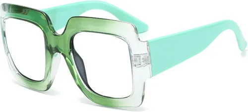 Vista 10 de Lentes de lectura para mujer, marco elegante, diseño cuadrado de gran tamaño, lentes de lectura para mujer Azul