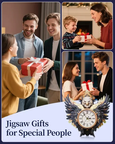 Vista 7 de Rompecabezas de madera 3D para adultos, kit de modelo de reloj de águila calva con péndulo, rompecabezas 3D para adultos, kit de reloj de pared DIY