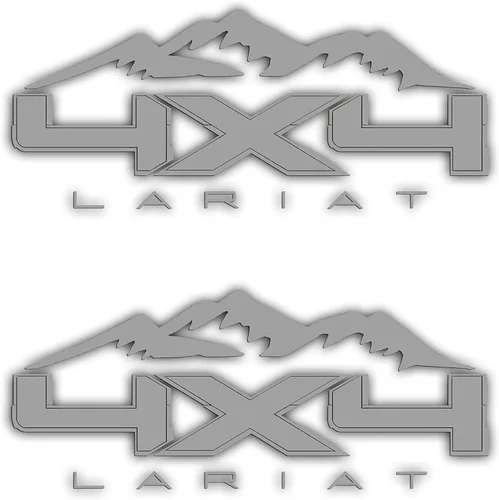 Vista 9 de 4X4 Mountain Bedside Vinyl Decal for Ford Lariat Trucks Blue