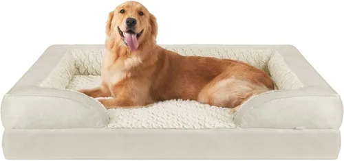 Vista 40 de L Plus - Cama ortopédica para perros grandes, sofá lavable para perros con espuma para huevos, forro impermeable y parte inferior antideslizante
