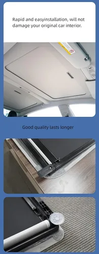 Vista 5 de Parasol retráctil de techo para Tesla Modelo 3 (2017-2023), techo FullShade para proteger el interior y mantener la refrigeración, protección UV