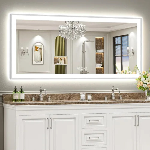 Vista 64 de 24x32 LED Bathroom Mirror, Backlit & Front Lit Lighted Mirror Retroiluminado+luz frontal
