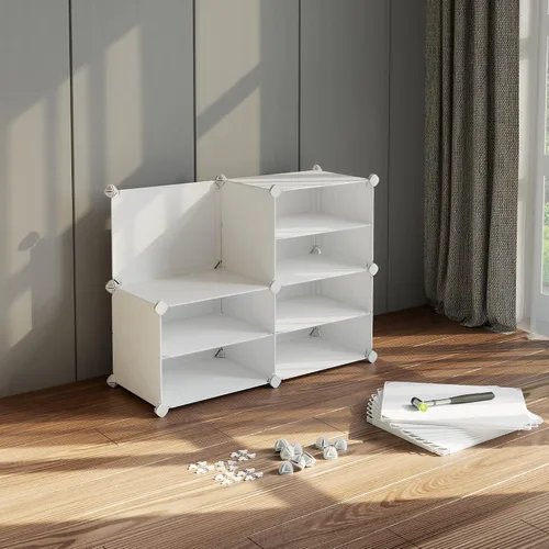 Vista 3 de MAGINELS Zapatero de almacenamiento de zapatos, estante de plástico para zapatos, organizador para armario, pasillo, dormitorio, entrada