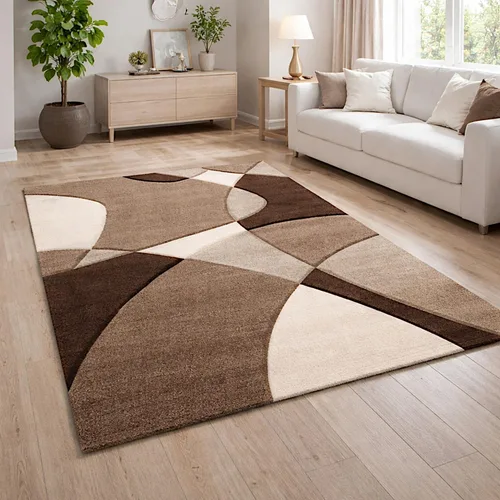 Vista 6 de Paco Home Alfombra moderna con diseño artístico en blanco y negro, tamaño: 2' x 3'7