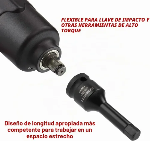 Vista 6 de CASOMAN Juego de brocas hexagonales de impacto Drive Master de 1/2 pulgada, destornillador hexagonal, SAE/métrico, 1/4" - 3/4", 0.236 in - 0.748 in