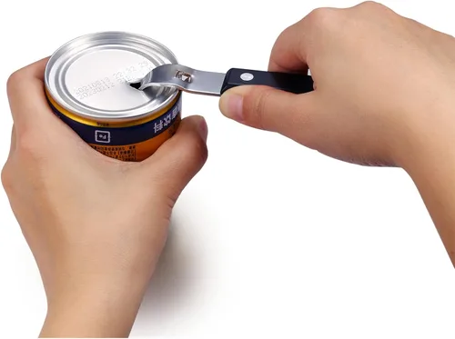 Vista 5 de HANCELANT Abrebotellas perforador, abrelatas manual de acero inoxidable, paquete de 1