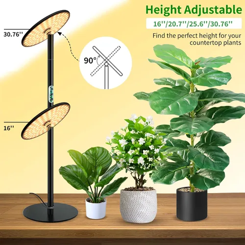 Vista 2 de chiphy Luces de cultivo de escritorio para plantas de interior, luz LED de espectro completo, lámpara de cultivo de mesa de aluminio de 40 W