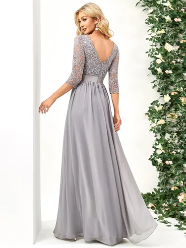 Vista 2 de Ever-Pretty - Vestido largo elegante para dama de honor con cintura imperio manga de 34 07412