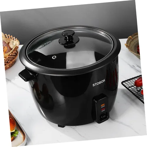 Vista 4 de Arrocera eléctrica multifuncional para guisos de papilla de arroz, electrodomésticos con enchufe de EE. UU. y función automática de mantener