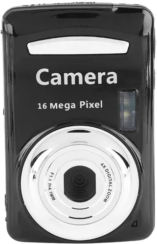 Vista 5 de Cámara digital para niños, video 720P de 2.4 pulgadas, pantalla LCD de 4X, zoom digital de 16 MP, videocámara compacta con luz de relleno y soporte