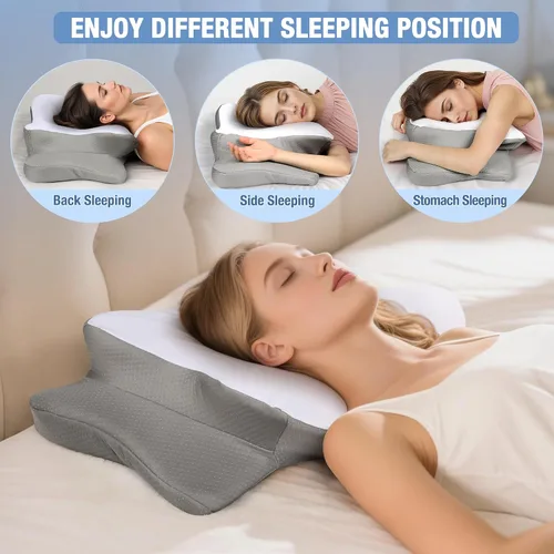 Vista 4 de TOPPURE Funda de almohada suave y fría solo para almohada cervical, funda de almohada para almohada cervical de espuma viscoelástica