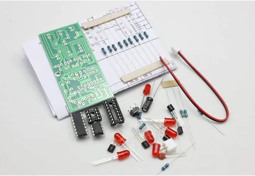 Vista 2 de KOOBOOK Kit de tablero de dados electrónico de 2 sets Kit de bricolaje de circuito LED para aprendizaje electrónico